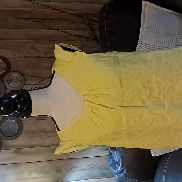 Terzo Millennio Women Yellow Butter Linen Top/Camisole/Shirt Blouse M - Picture 2 of 8